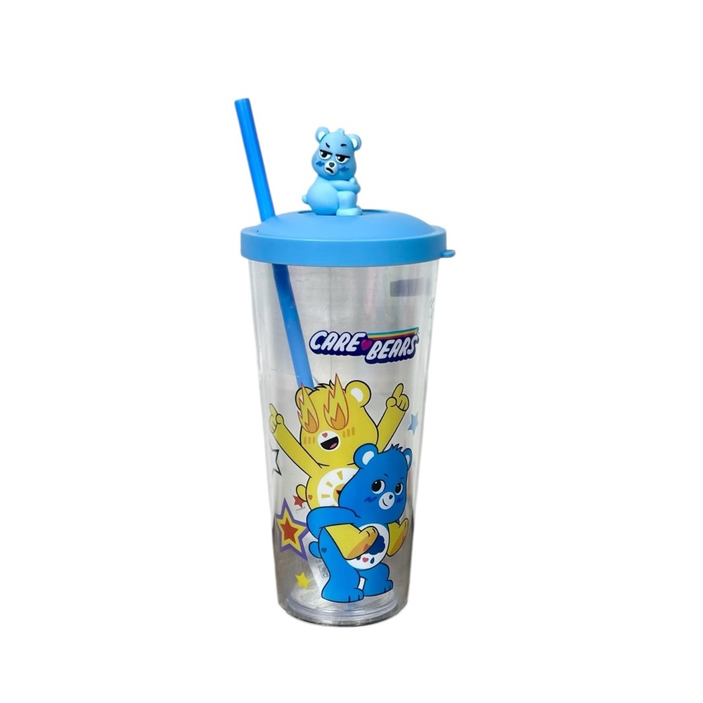 Care Bears Blue and Yellow Tumbler with Straw